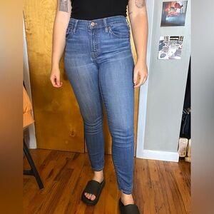 J. Crew High-Waisted Blue Skinny Jeans